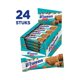 B'tween Big Gezouten Karamel - Tussendoortje - Mueslireep - 24 Stuks X 40 Gram - Voordeelverpakking