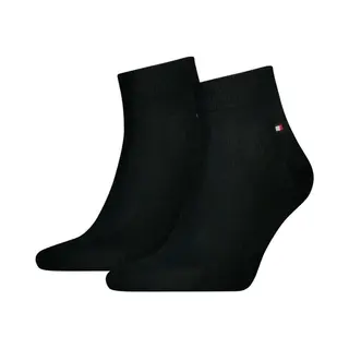 Tommy Hilfiger Quarter Herren Crew-Socken Schwarz 2 Paar