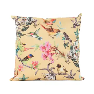 Anna's Collection Sierkussen Voor Binnen En Buiten - Vogels - Geel - 60 X 60 Cm - Tuinkussen