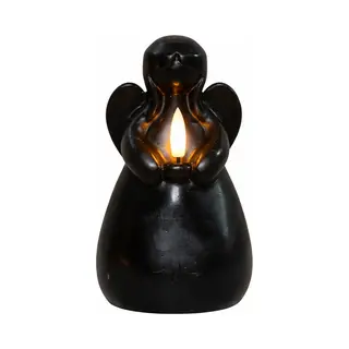 Anna's Collection Led Kaars Engel - Zwart - 14 X 8 Cm - Met Timer - Op Batterijen - Kerst - Kerstkaarsen