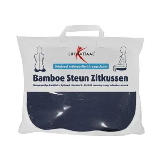 Lucovitaal Bamboe Steun Zitkussen Blauw (1 Stuk)