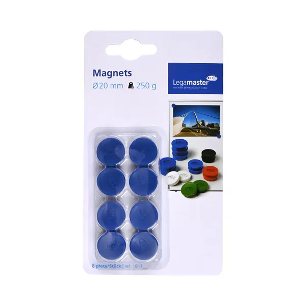 Legamaster magneet 20mm blauw 8st blister thumbnail