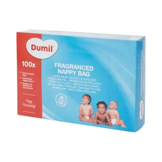 Dumil Geparfumeerde Luierzakjes – 100 Stuks – Hygiënisch & Fris – Voor Luiers, Babydoekjes & Afval – Met Treksluiting