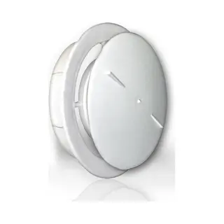 Weckx Ventilatierooster Afsluitbaar Kunststof Wit Rond 12cm 689 (Prijs Per Stuk)