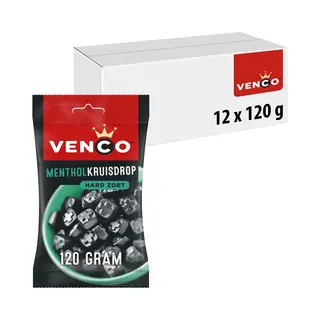 Venco Menthol Kruisdrop - Drop - Keelverfrissing - 12x120g