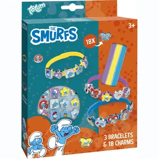 De Smurfen - Totum 3 Armbandjes Met 18 Schuifbedels - Speelgoed Knutselen Meisjes En Jongens Vanaf 3 Jaar