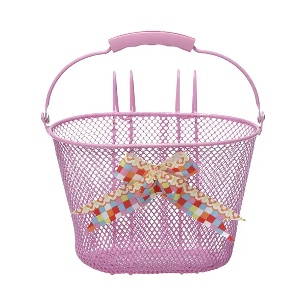 New Looxs Asti Girls Fietsmand Kinderfiets - Roze - Mand Voor Meisje - Fietsmandje Met Hengsel En Strik - 8 Liter thumbnail