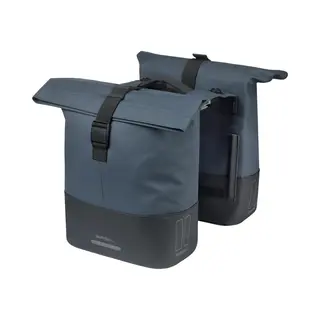 Basil Cove Fahrradtasche Gepäckträger Doppel – Mit Mik Adapterplatte – 28-32L – Wasserfest – Reflektierend – Recyceltes Material –