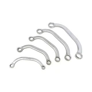 Stahlkaiser Doppelringschlüssel Satz 5 Tlg C-Form 8-22 Mm Ringschlüssel Gebogen Zwölfkant