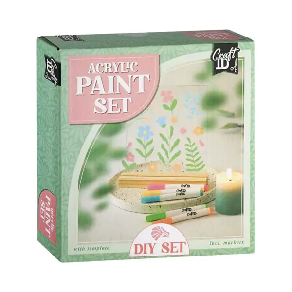 Creative Craft Group Tegel Schilderen Bloemen - Incl. 5 Acrylmarkers thumbnail