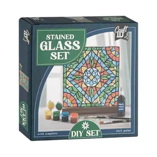 Grafix Fliesenmalerei Buntglas - Inkl. 4 Farben &amp 2 Pinsel