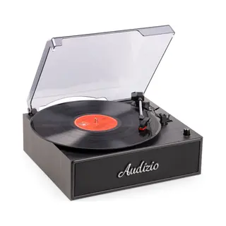 Audizio Reno-Bk Audio-Plattenspieler mit Riemenantrieb Schwarz Manuell