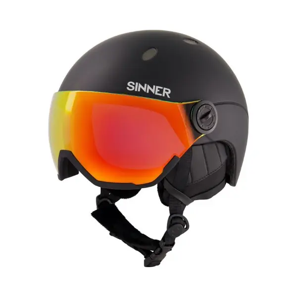 Sinner Titan Skihelm Mit Visier – Für Herren Und Damen - Ausgezeichnete Sicherheit - Größenverstellbar - Belüftet – Matt Schwarz – Orange thumbnail