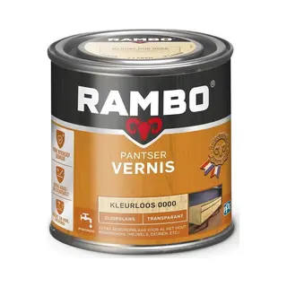 Rambo Pantser Vernis Acryl - Transparant Zijdeglans - Kras- & Stootvrij - Sterke Hechting - 1.25L