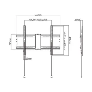 Gembird Wm-80F-01 tv-bevestiging 2,03 m (80") Zwart