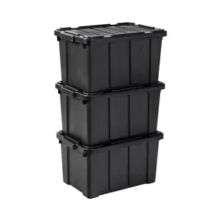 Iris Powerbox Robuust Opbergbox - 50L - 100% Recycled Kunststof - Zwart - Set Van 3