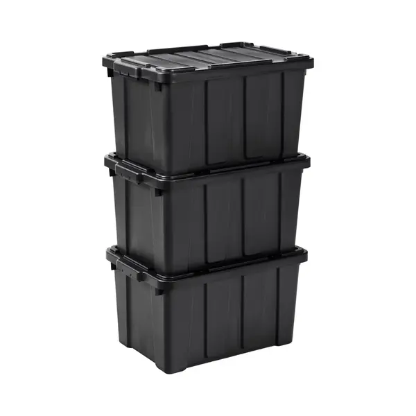 Iris Powerbox Robuust Opbergbox - 50L - 100% Recycled Kunststof - Zwart - Set Van 3 thumbnail