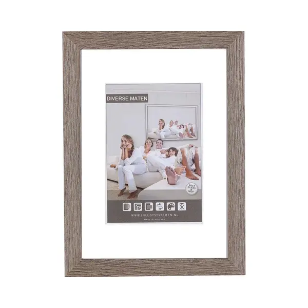 Vlakke Houten Wissellijst - Fotolijst - 20x25 Cm - Helder Glas - Zoethout+ - 25 Mm thumbnail