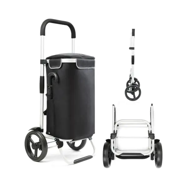 Shoppingcruiser Allround Einkaufstrolley Mit Kühlfach 41ltr, Klappbar, Shoppingtrolley Abnehmbare Tasche (schwarz) thumbnail