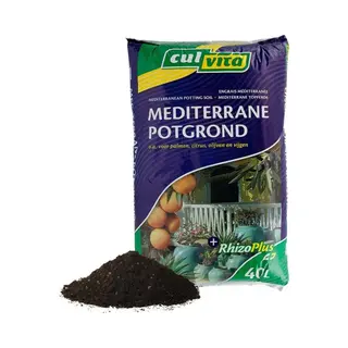 Culvita - Mediterrane Potgrond 40 Liter Inclusief RhizoPlus - Potgrond Mediterrane Planten O.a. Geschikt Voor Olijfbomen, Citrus En Palmen