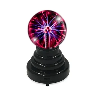 PartyFunLights - Plasmabol Met Lichteffecten - Reageert Op Aanraking - Werkt Op Usb En Batterijen - Hoogte 14 Cm