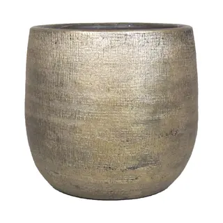 Floran Plantenpot Mira - Goudkleurig - Keramiek - 24 Cm - Luxe - Bloempot