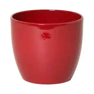 Floran Plantenpot - Rood - Glanzend - Keramiek - H25 X D28 Cm - Voor Kamerplant - Plantenpotten Binnen