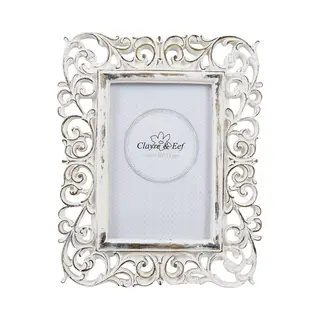 Clayre & Eef Fotolijst 10x15 Cm Wit Kunststof