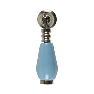 Clayre & Eef Deurknop 2x6 Cm Blauw Keramiek
