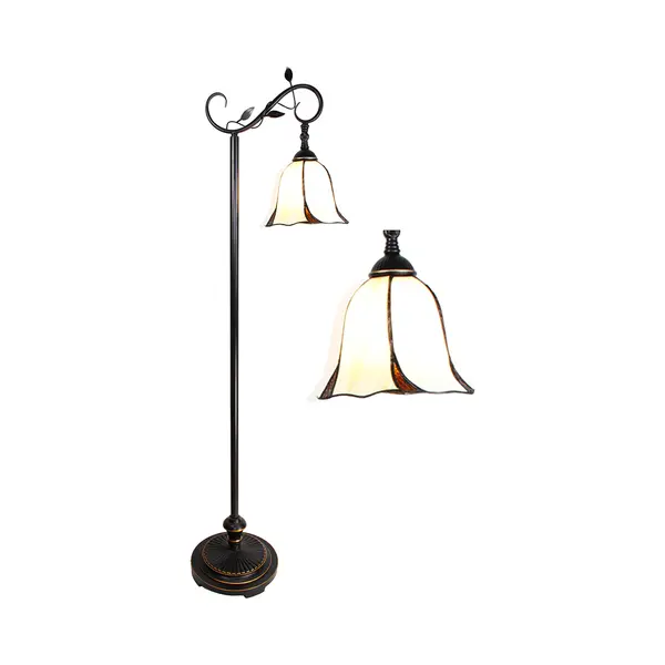 Lumilamp Tiffany Vloerlamp 152 Cm Wit Bruin Polyresin thumbnail