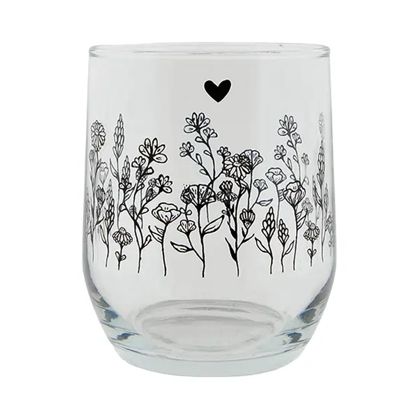 Clayre & Eef Waterglas 300 Ml Glas Bloemen thumbnail