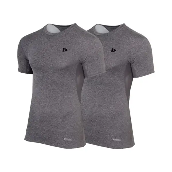 2-Pack Donnay - Baselayer Shortsleeve - Thermo/Sportshirt - Heren - Charcoal-marl (037) - Maat Xxl thumbnail