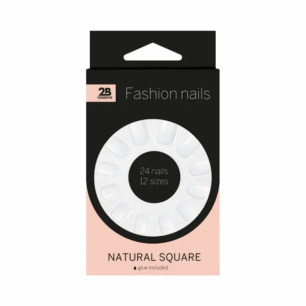 2B Nepnagels Natural Square 24 Stuks thumbnail