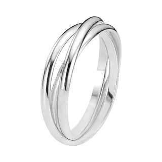 Lucardi Dames Driedelige Ring - Ring - Cadeau Voor Vrouwen - Echt Zilver - Zilverkleurig