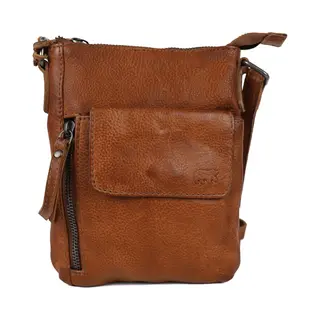 Bear Design Davide Kleine Leren Crossbodytas / Schoudertas Dames - Leer - Cognac