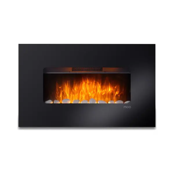 Moa Sfeerhaard Elektrisch - Haard Met Verwarming - 2000W - Openhaard Met Afstandsbediening En Sfeerlicht - Kachel - Zwart thumbnail