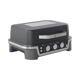 Kitchen Brothers KitchenBrothers Elektro-Grill Und Smoker – Tischmodell Für Den Balkon – 90 °C Bis 250 °C – 2600 W – Tischgrill – Mit Sichtfenster