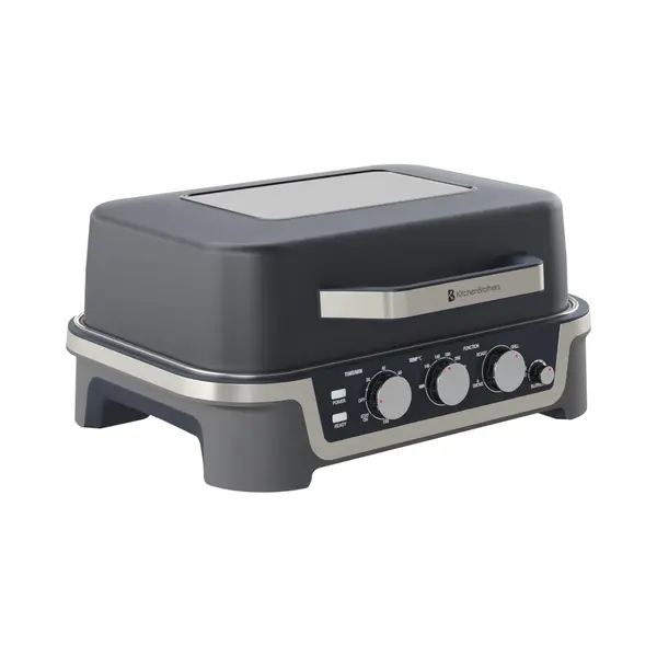 Kitchen Brothers KitchenBrothers Elektro-Grill Und Smoker – Tischmodell Für Den Balkon – 90 °C Bis 250 °C – 2600 W – Tischgrill – Mit Sichtfenster thumbnail