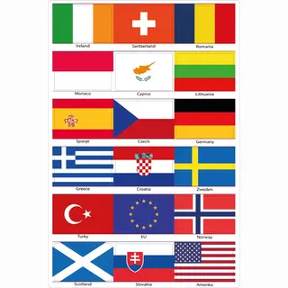 Vlaggenstickers Voor Auto, Laptop En Decoratie - Gelamineerd - 36 Stuks