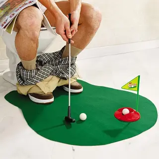 Mikamax Töpfchen-Putter – Golf-Set – Minigolf – Toilettenspiel – Lustiges Geschenk – Spiel – Golfen – Geburtstagsgeschenk –