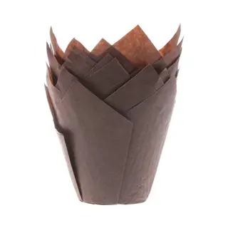 House Of Marie Muffin Bakvormen - Muffin Vormpjes Papier - Tulp Bruin - Pk/36
