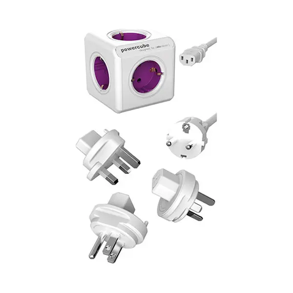 Allocacoc PowerCube ReWirable Usb power uitbreiding 1 m 4 Ac-uitgang(en) Paars, Wit thumbnail