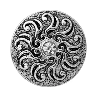 Quiges - Dames Click Button Drukknoop 18mm Zon Symbool - EBCM340