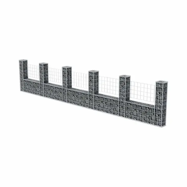 VidaXL Gabione U-Form Stahl 570x20x100cm Steinkorb Drahtkorb Mauersteinkorb thumbnail