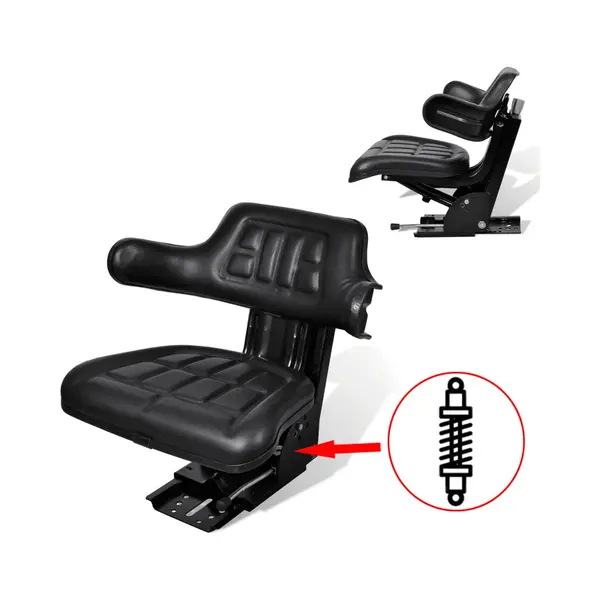 Tractor Seat With Suspension Black Vidaxl thumbnail