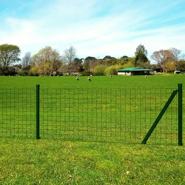 VidaXL Gartenzaun Eurozaun Stahl 25x0, 8 M Grün, (1-St) thumbnail