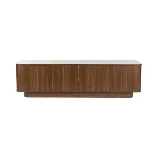 Housecraft Living Almira Dressoir Laag 180 Cm Hout/ Marmerlook Walnootkleur - Bruin
