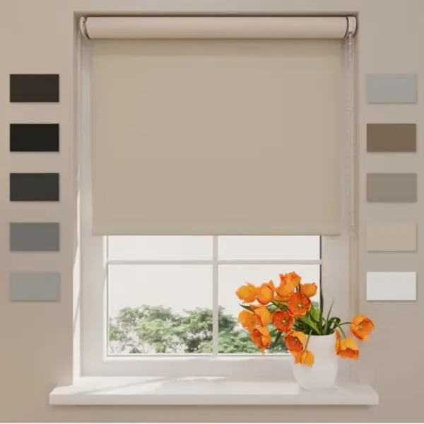 Raamdecoratie.com Dtch® Verdunklungsrollo Ohne Bohren 100 X 190 Cm (BxH) Sand, Erhältlich In Breiten Von 40 Bis 240 Cm, Inkl. Klemmfix, Selbst Kürzbar, Rollos Für thumbnail