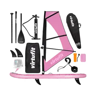 VirtuFit Sup Board Surfer 305 Aufblasbar Mit Windsurfsegel - Stand Up Paddle Board Rosai Nkl. Zubehör - Paddel - Pumpe - Tragetasche - GoPro