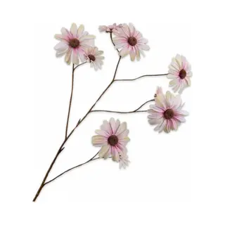 Silk-ka Kunstbloem-Zijden Bloem Margriet Tak Crème-Roze 102 Cm